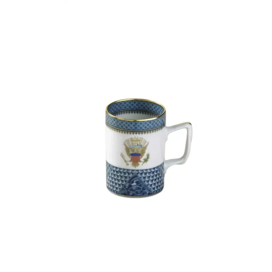 Indigo Wave Mug with Eagle 4.25"