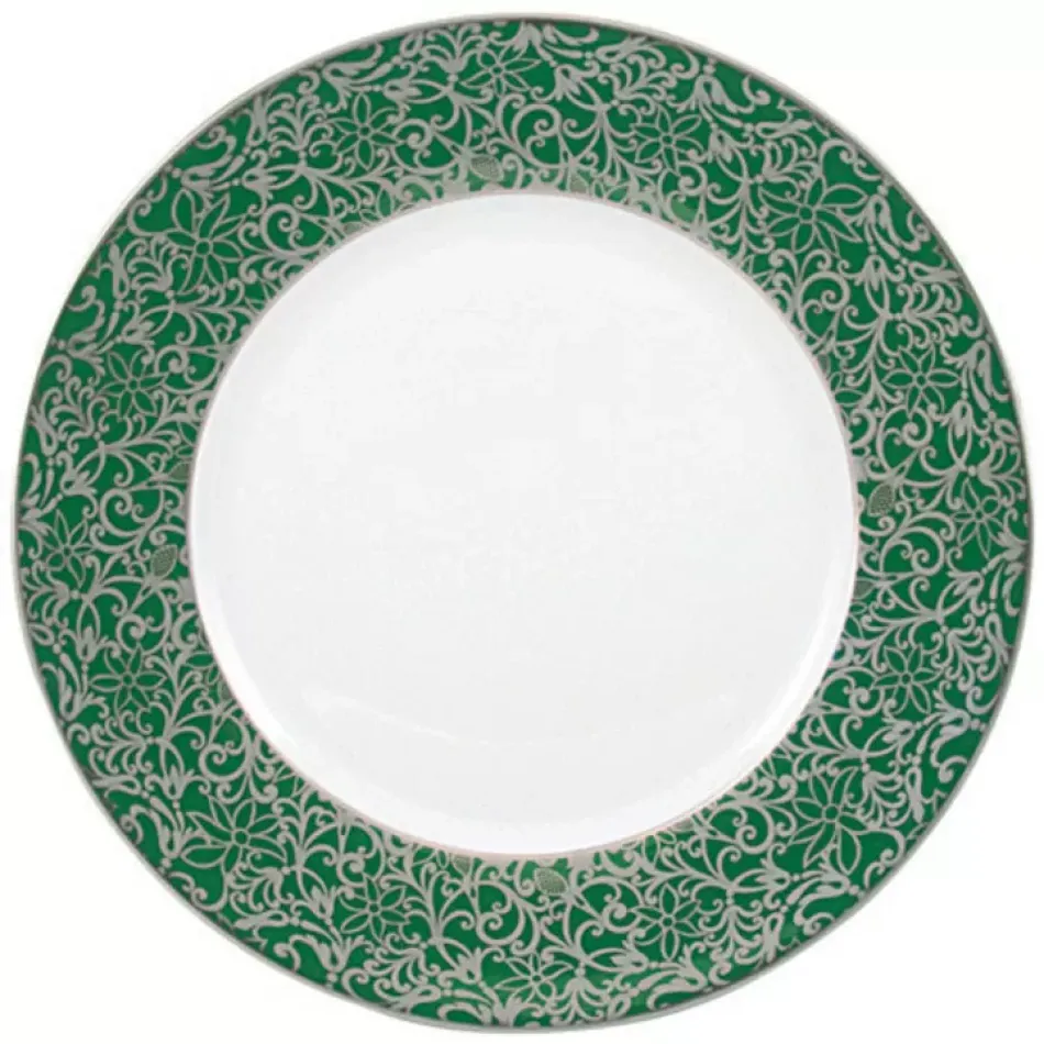 Salamanque Platinum Green Salad Cake Plate Diam 7.7 in