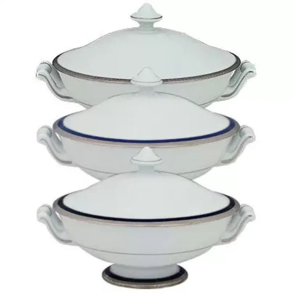 Symphonie Blue/Platinum Covered Vegetable Dish Cm 80 Cl