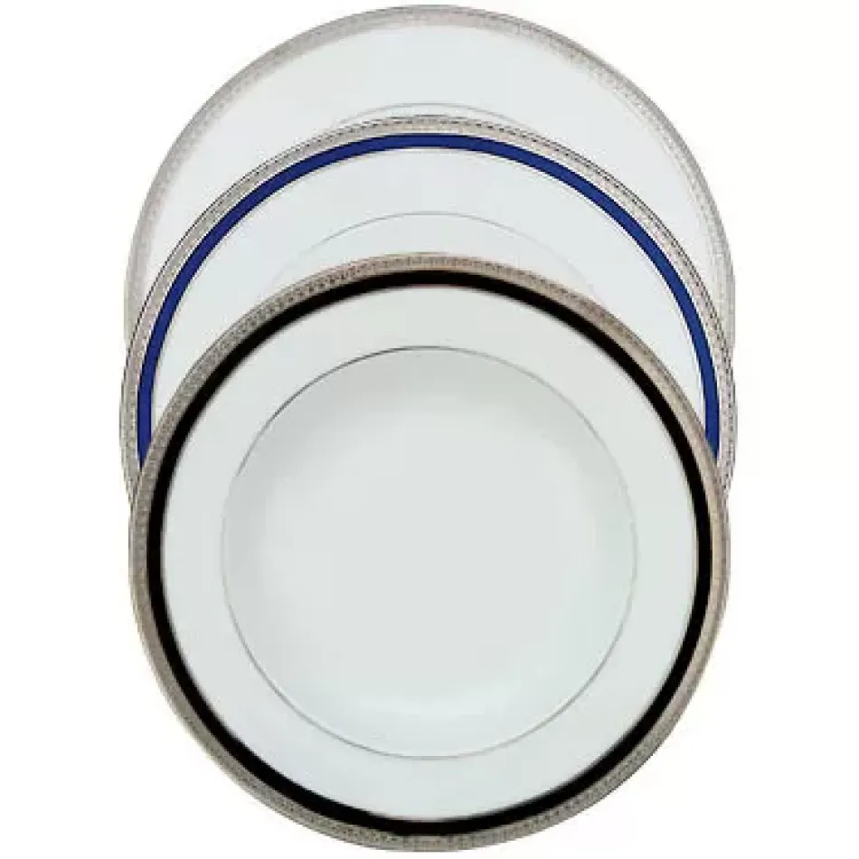 Symphonie Blue/Platinum Rim Soup Plate 23.5 Cm 17 Cl