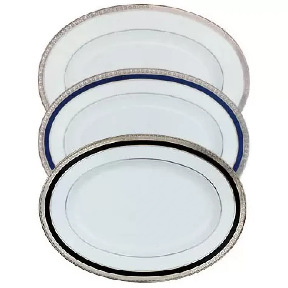 Symphonie Blue/Platinum Pickle Dish 23 Cm