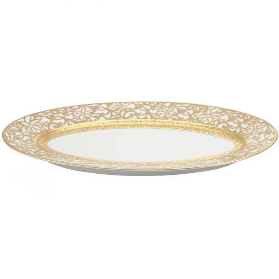 Tolede Gold White Pickle/Side Dish 25.3 in. x 15.2 in.