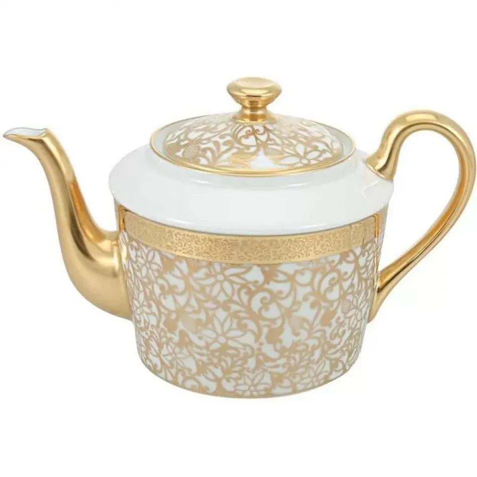 Tolède Or/Gold White Tea Pot Diam 3.8 in