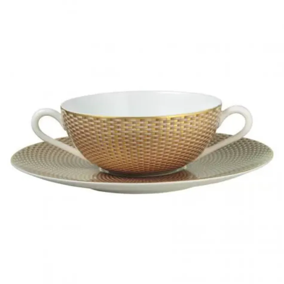 Tresor Beige Cream Soup Cup Motif N°1 Diam 4.6 in