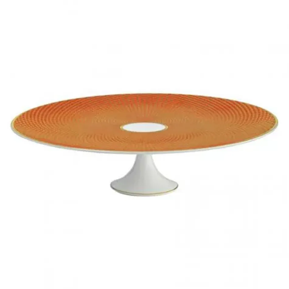 Tresor Orange Petit Four Stand Large Motif N°1 Diam 10.6 in