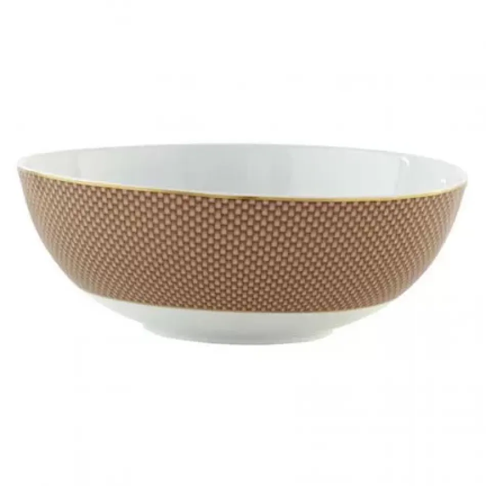 Tresor Beige Salad Bowl Large Motif N°2 Diam 10.4 in