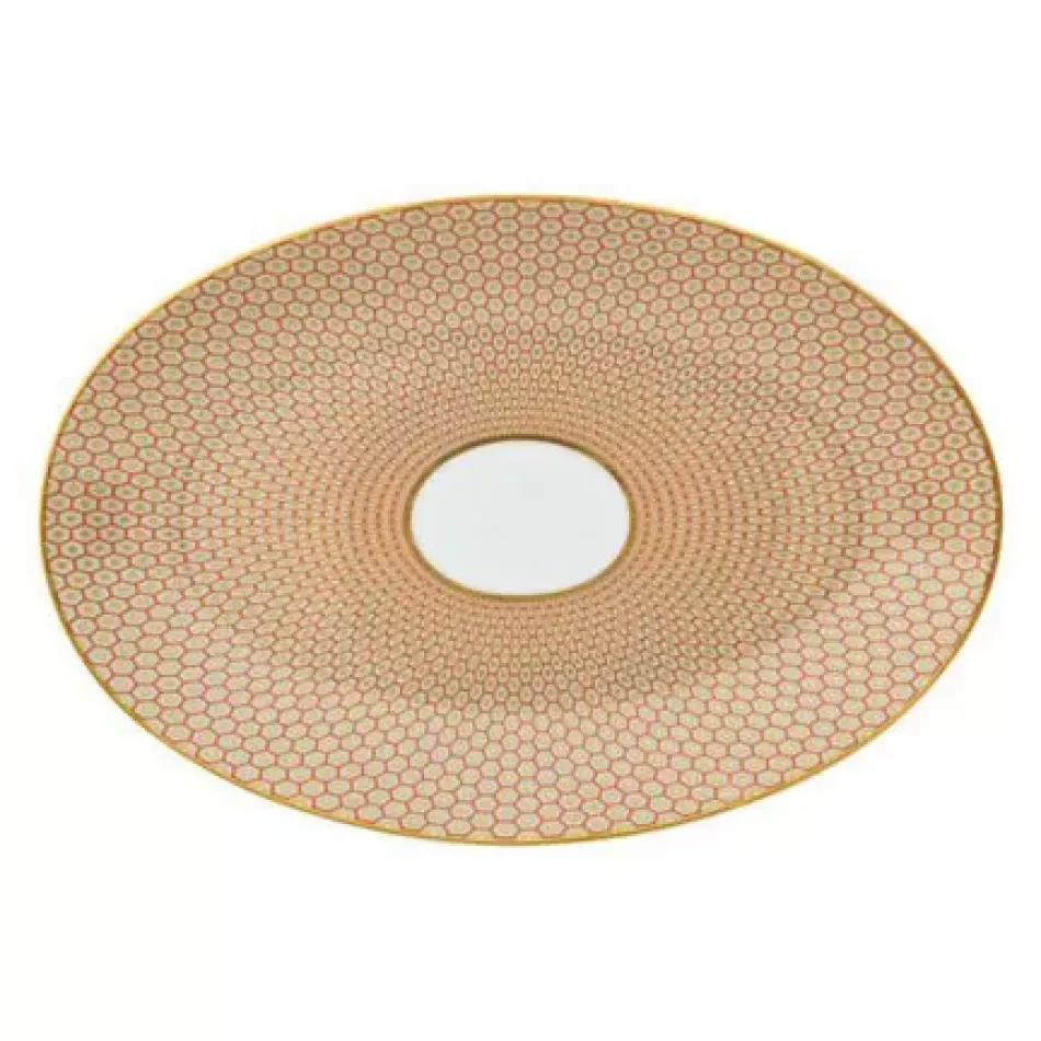 Tresor Orange Oval Dish/Platter Small motive No3 30 in. x 20 in.