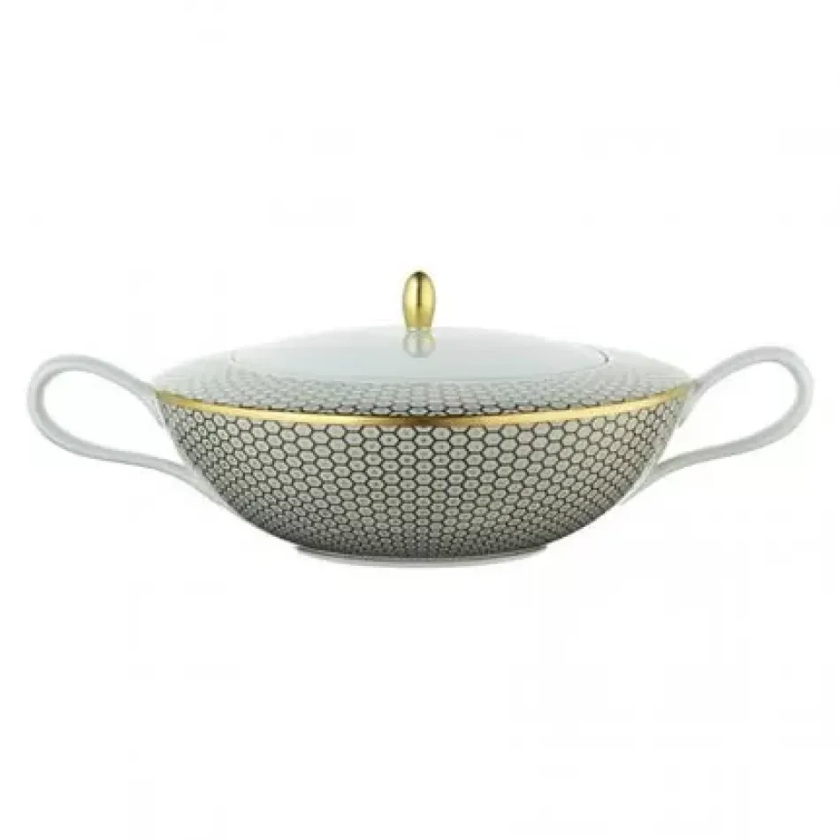 Tresor Brown Soup Tureen Motif N°3 Diam 10.2 in