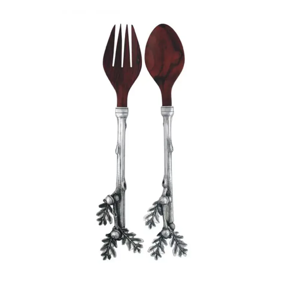 Majestic Forest Acorn And Oak Leaf Salad Server Set