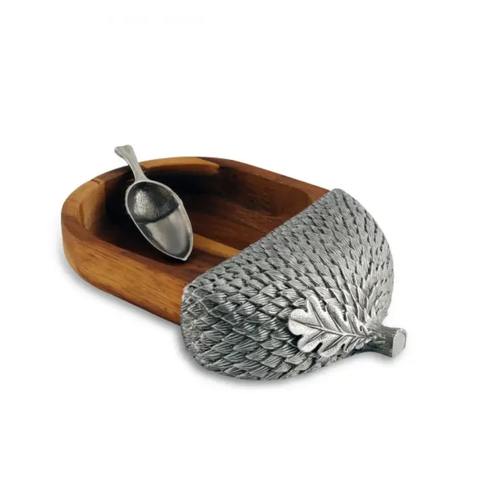 Majestic Forest Wood Acorn Nut Bowl