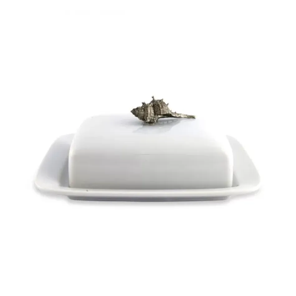 Sea And Shore Conch Shell Stoneware Butter Dish