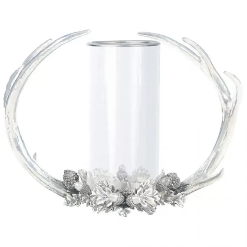 Lodge Style Pewter Antler Hurricane