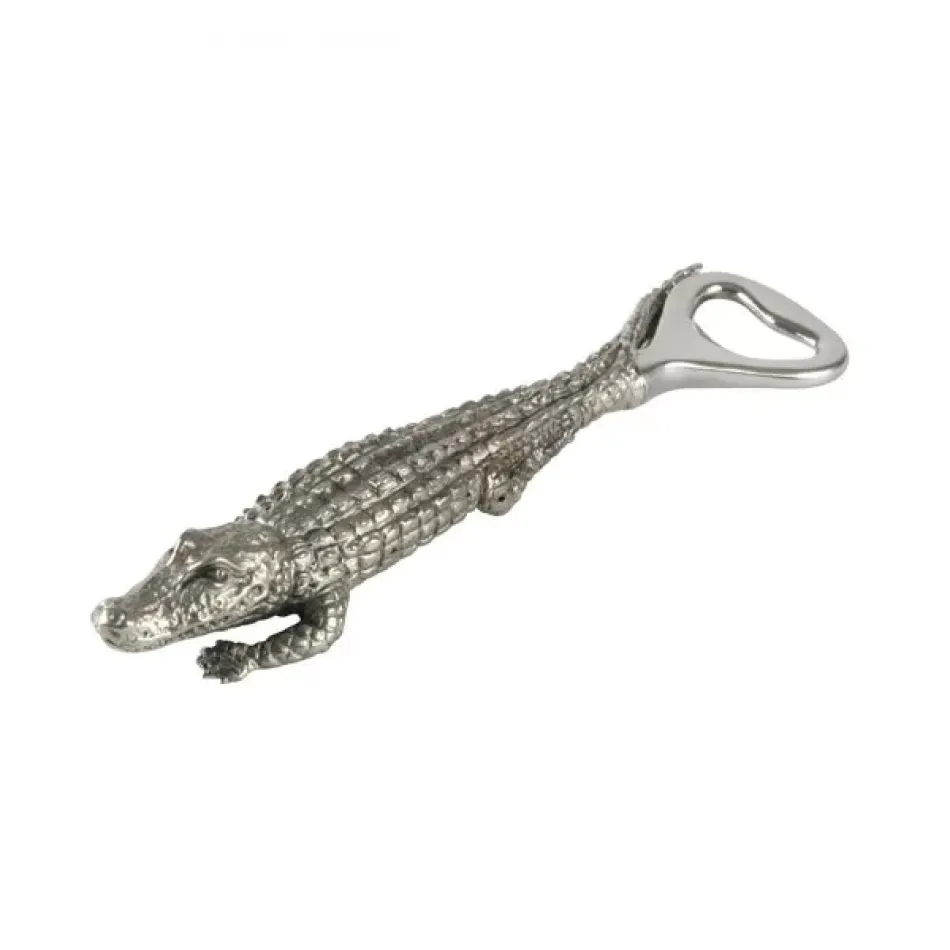 Tropical Tales Pewter Alligator Handle Bottle Opener