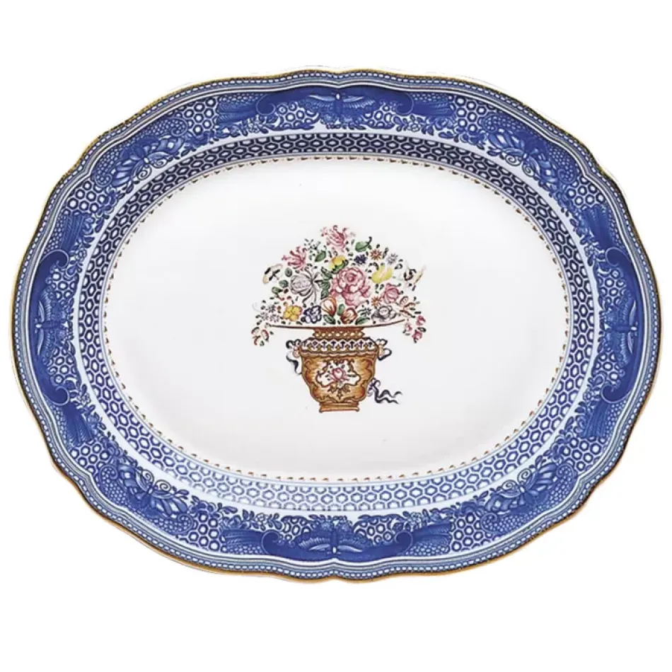 Mandarin Bouquet Oval Platter -Med. 13.75"