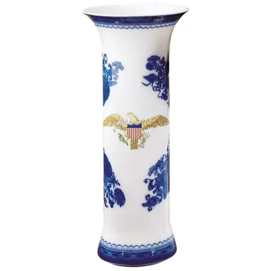 Diplomatic Eagle Trumpet Vase 11"