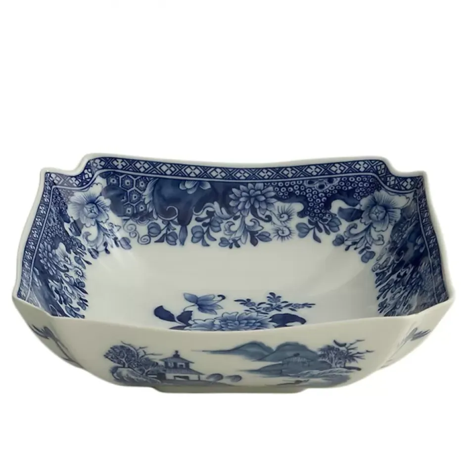 Metropolitan Low Square Blue & White Bowl 8.5"