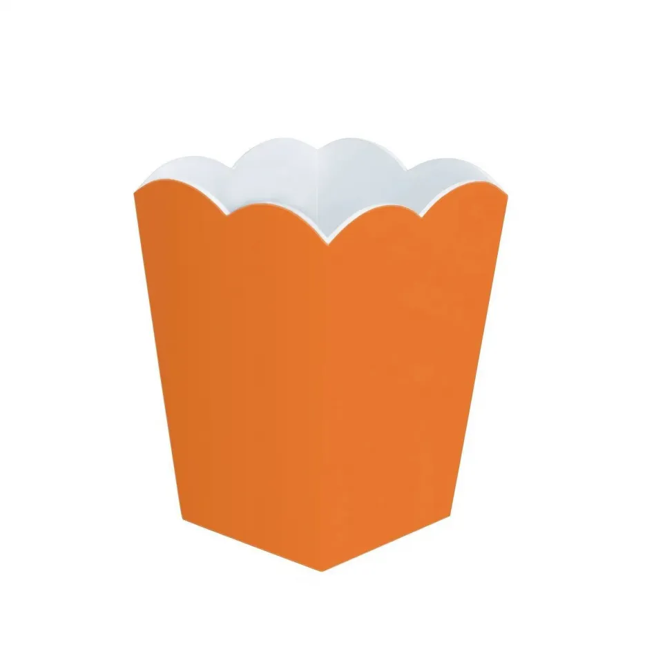 Scallop Waste Basket Orange White