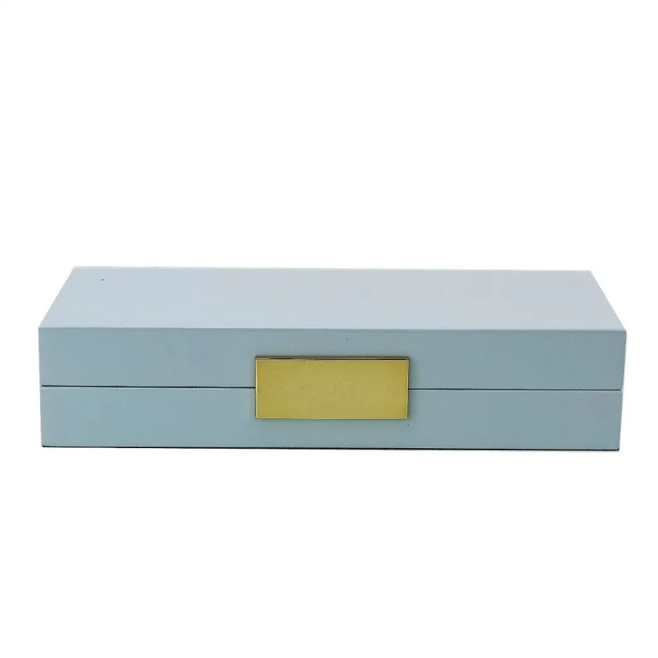 4 x 9 in Powder Blue & Gold Small Storage Box