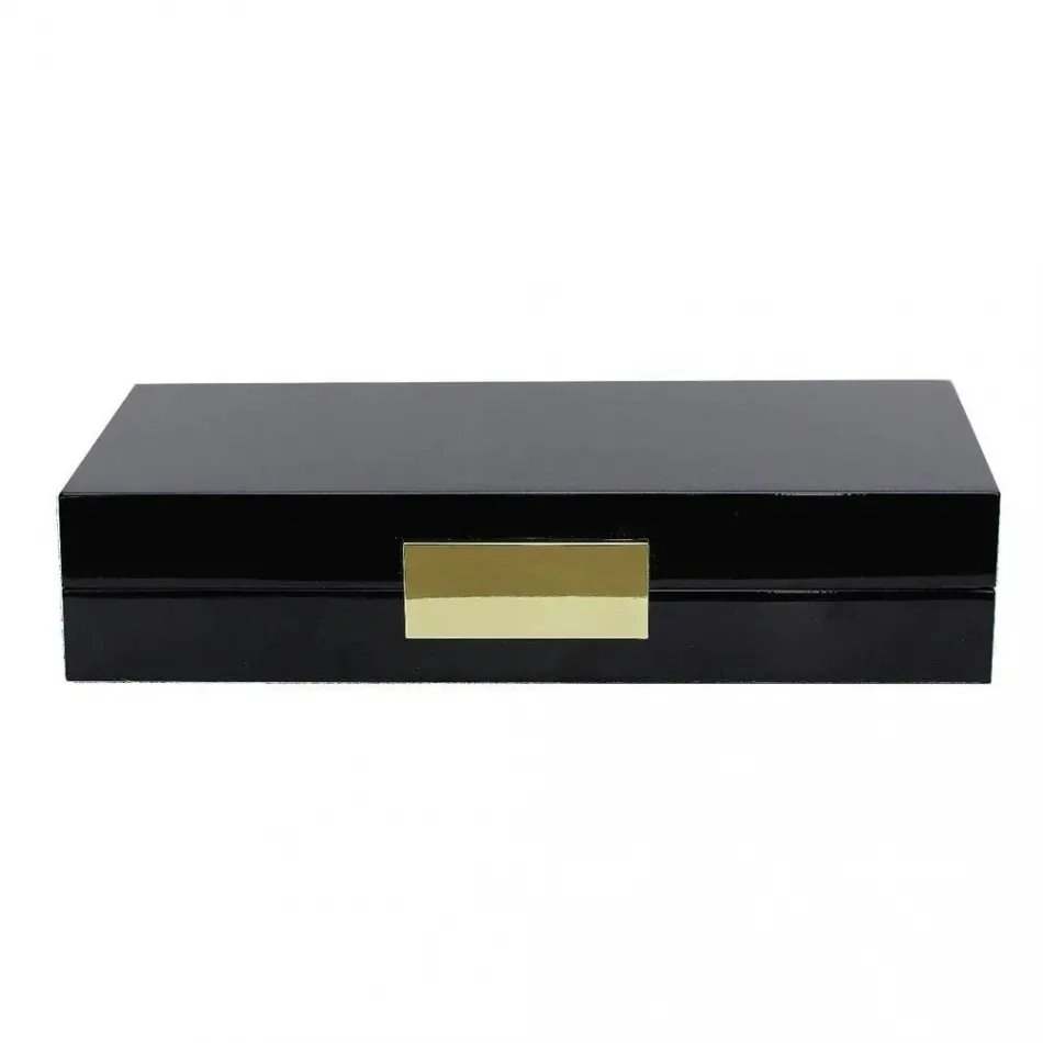 4 x 9 in Black & Gold Small Storage Box