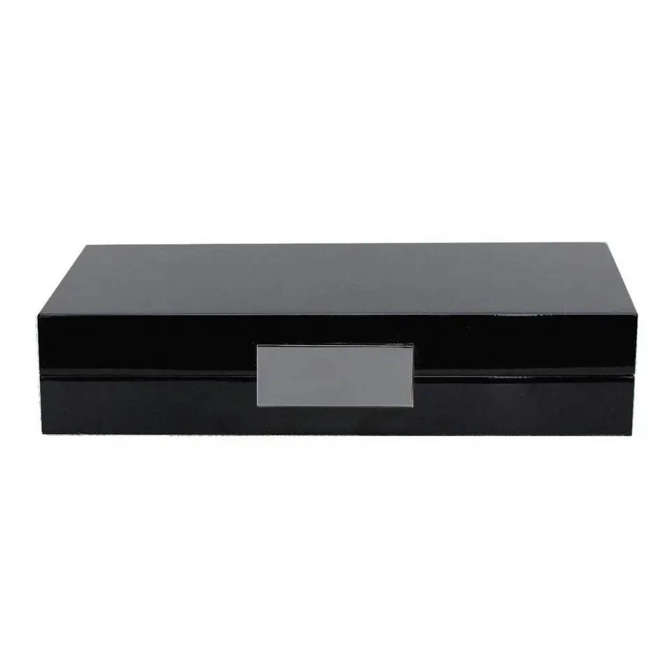 4 x 9 in Black & Silver Small Storage Box