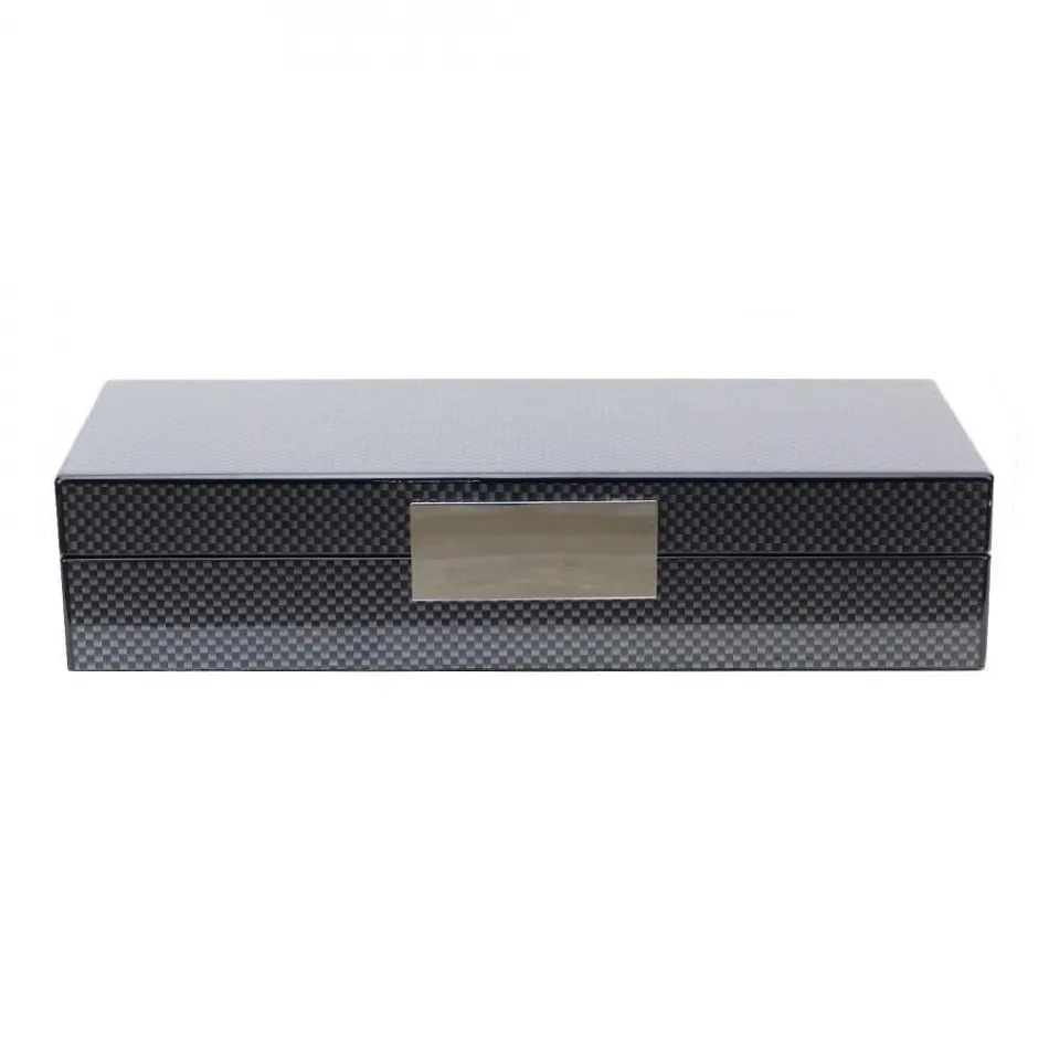 4 x 9 in Carbon Fiber Silver Small Storage Box
