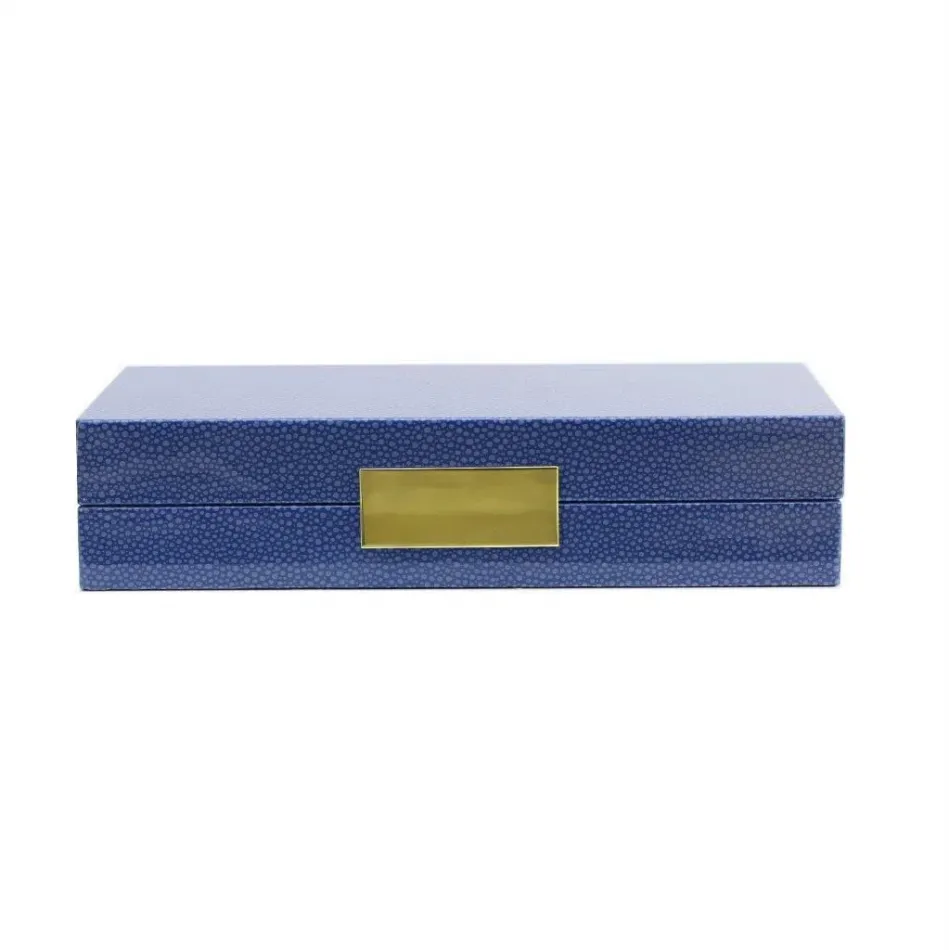 4 x 9 in Blue Shagreen Gold Small Storage Box