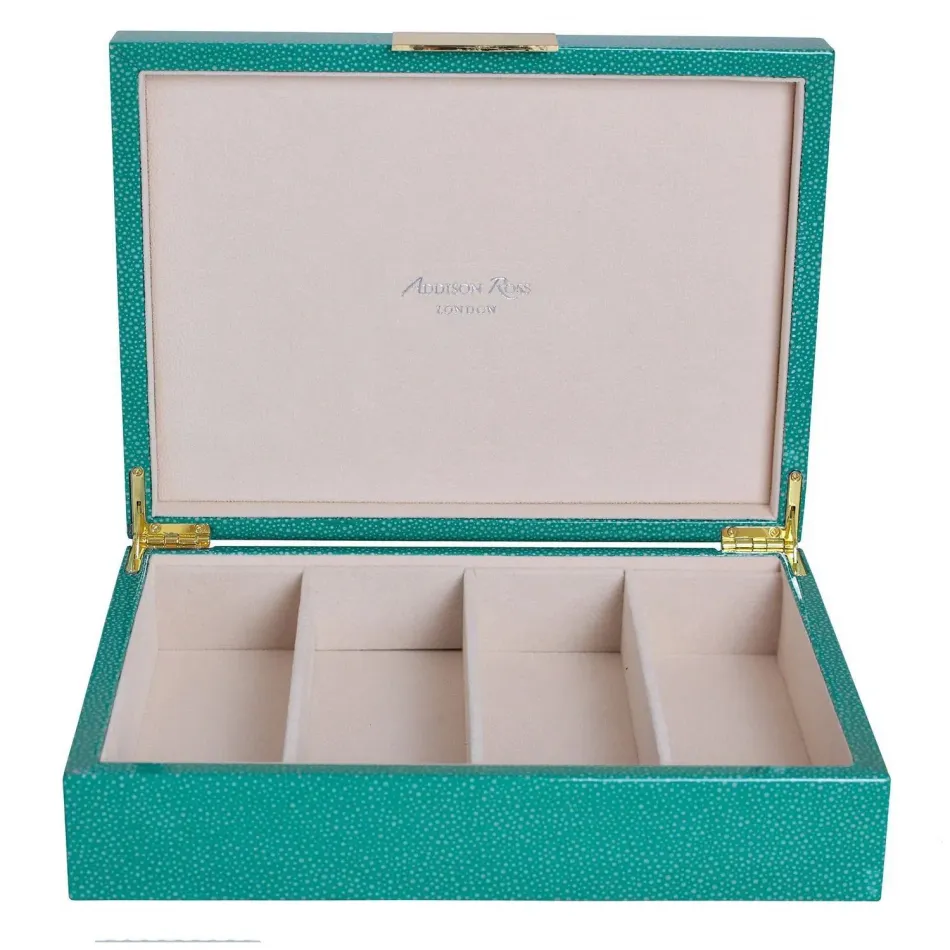 8 x 11 in Green Shagreen Gold G Large Storage Box