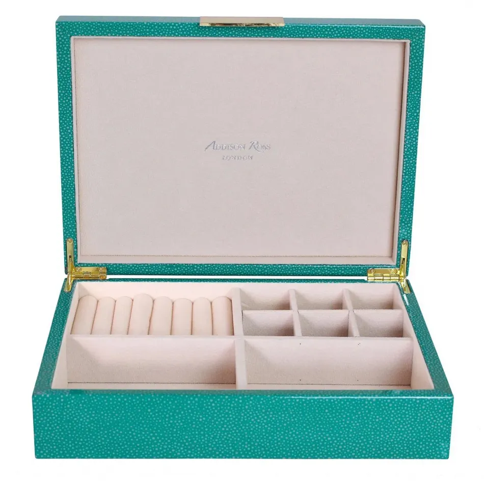 8 x 11 in Green Shagreen Gold J Large Storage Box