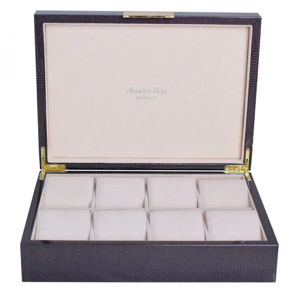 8 x 11 in Brown Croc Gold W Large Storage Box