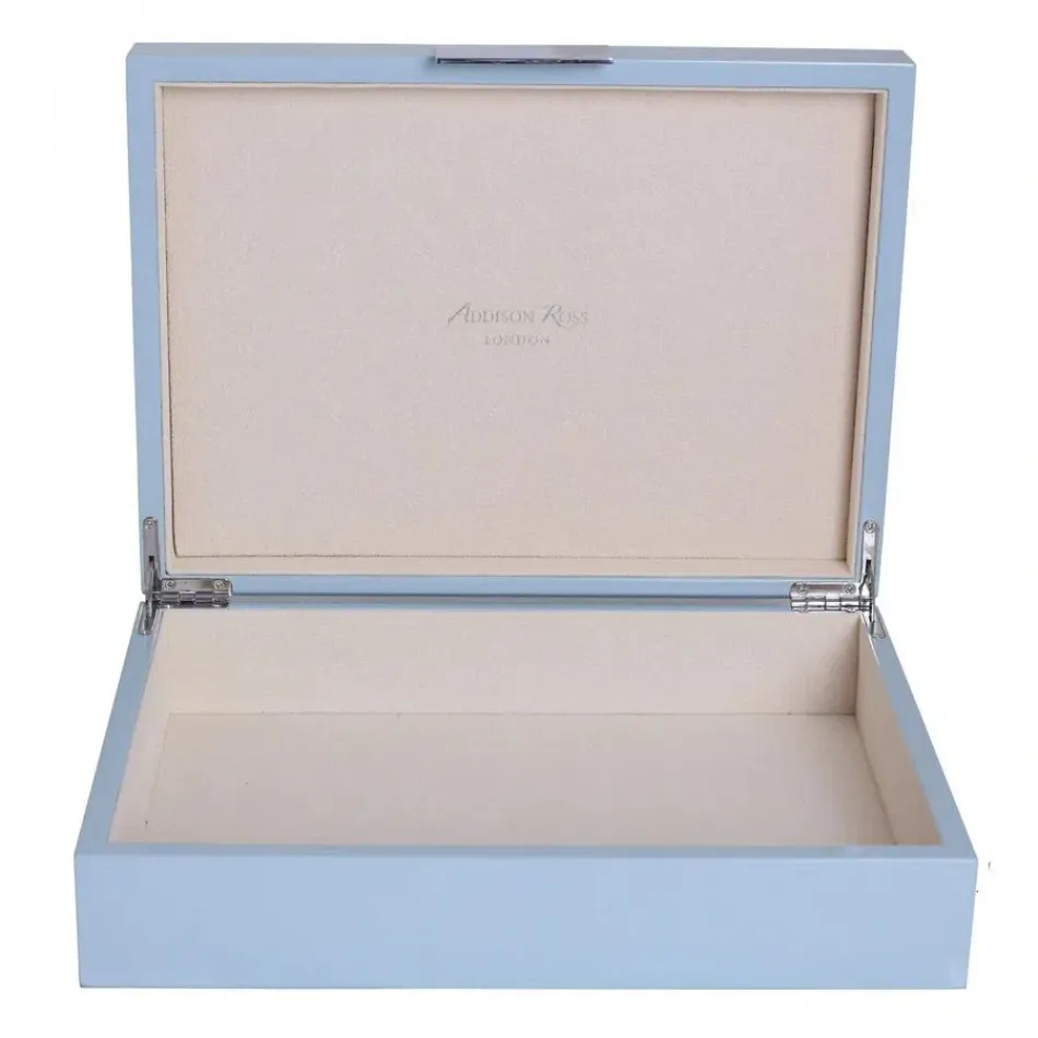 8 x 11 in Pale Denim & Silver Large Storage Box