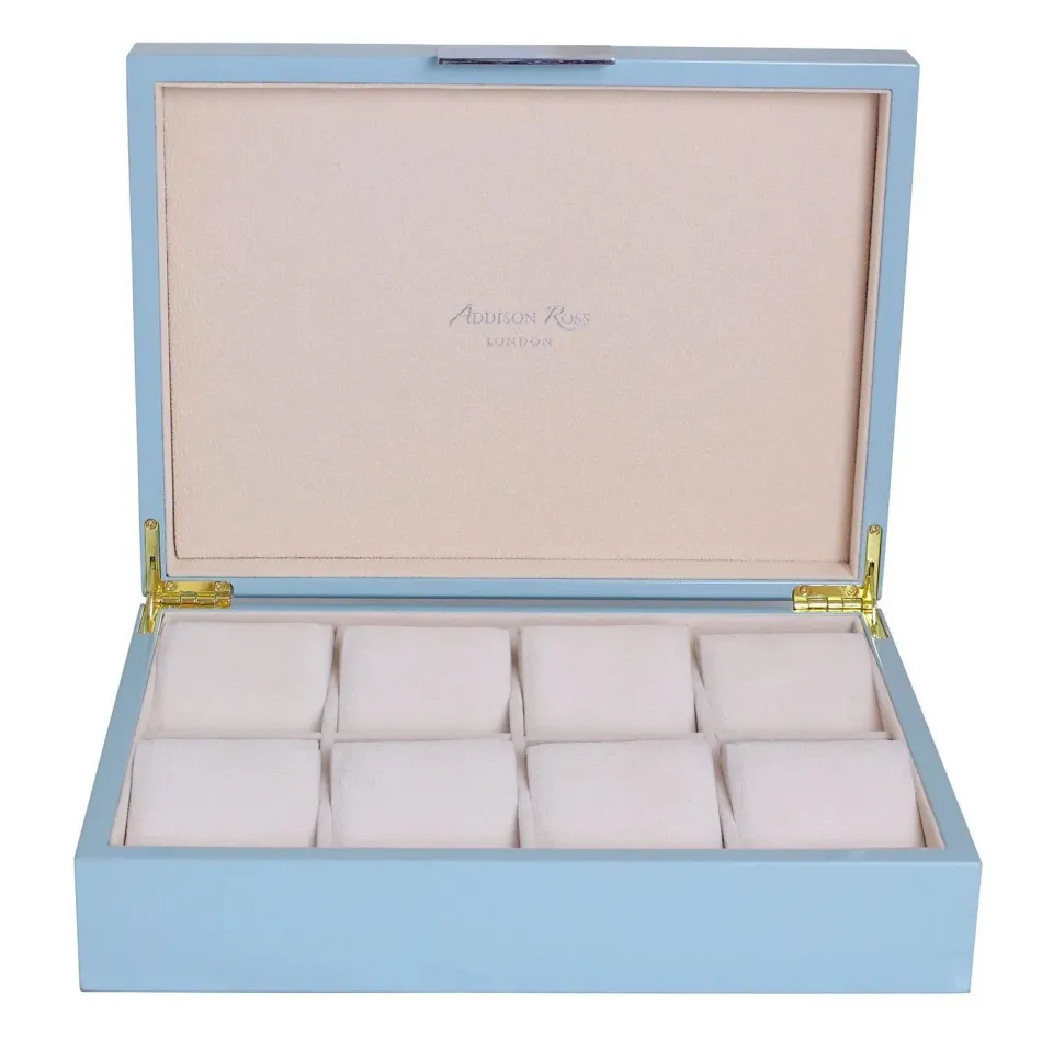 8 x 11 in Pale Denim & Silver W Large Storage Box
