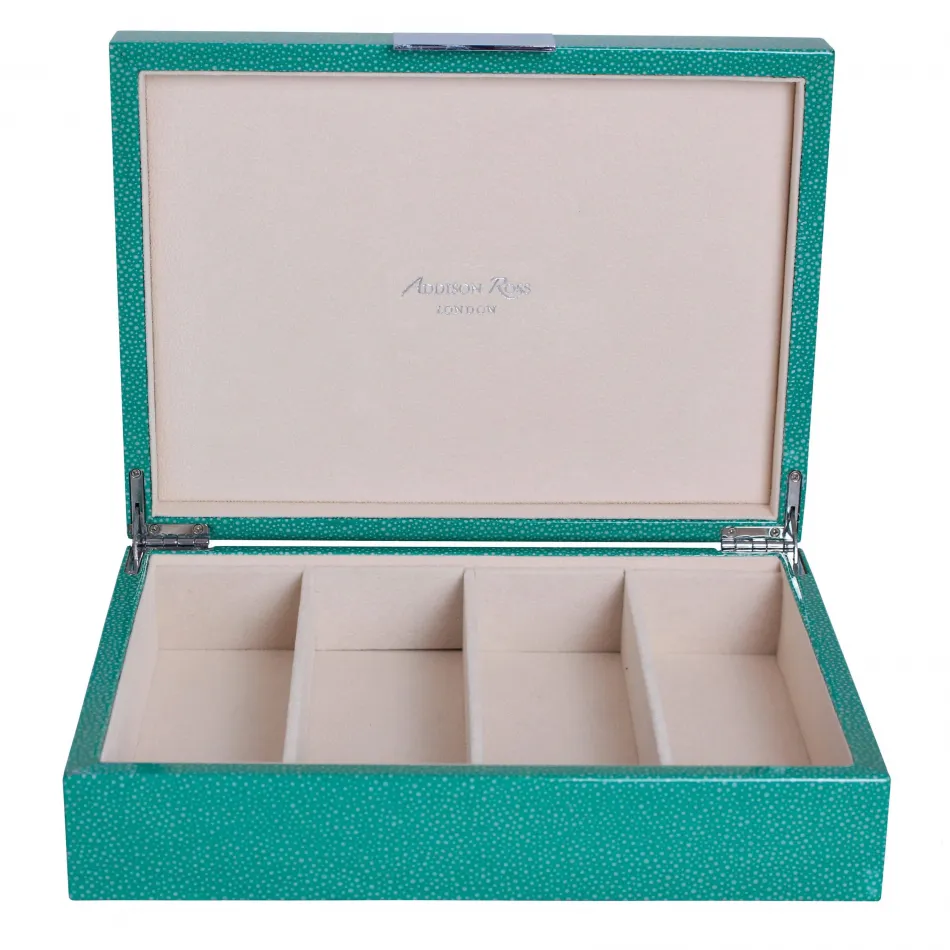 8 x 11 in Green Shagreen Silver G Large Storage Box