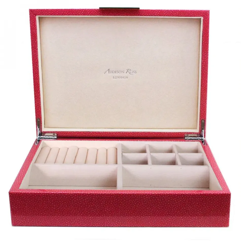 8 x 11 in Pink Shagreen Silver J Large Storage Box