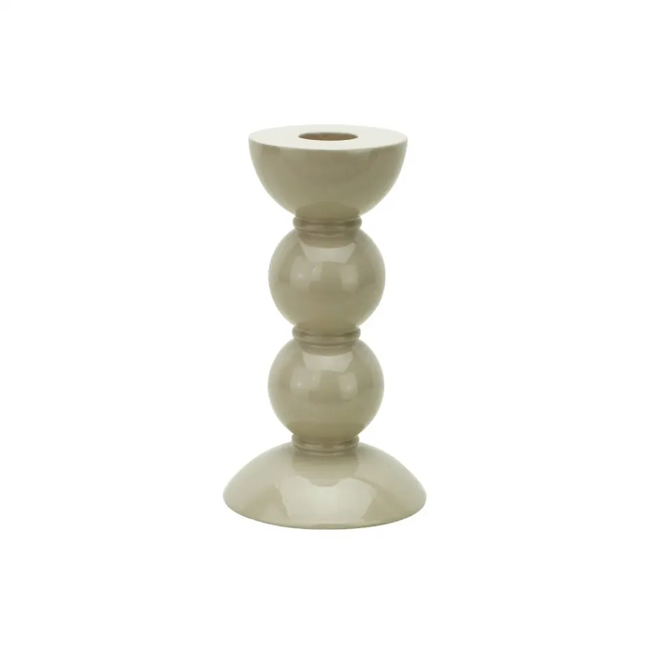 Bobbin Cappuccino Candlestick Medium - 14cm