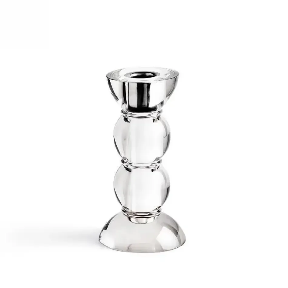 Icy Bobbin Clear Candlestick 14cm