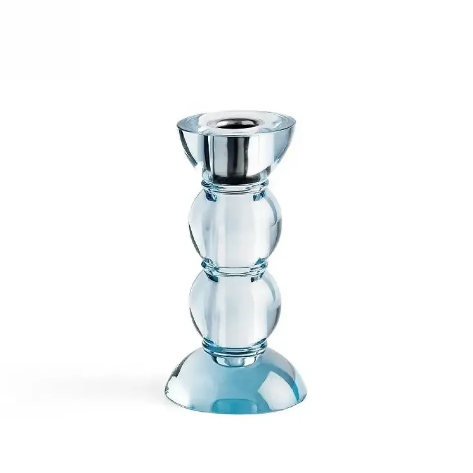 Icy Bobbin Blue Candlestick 14cm