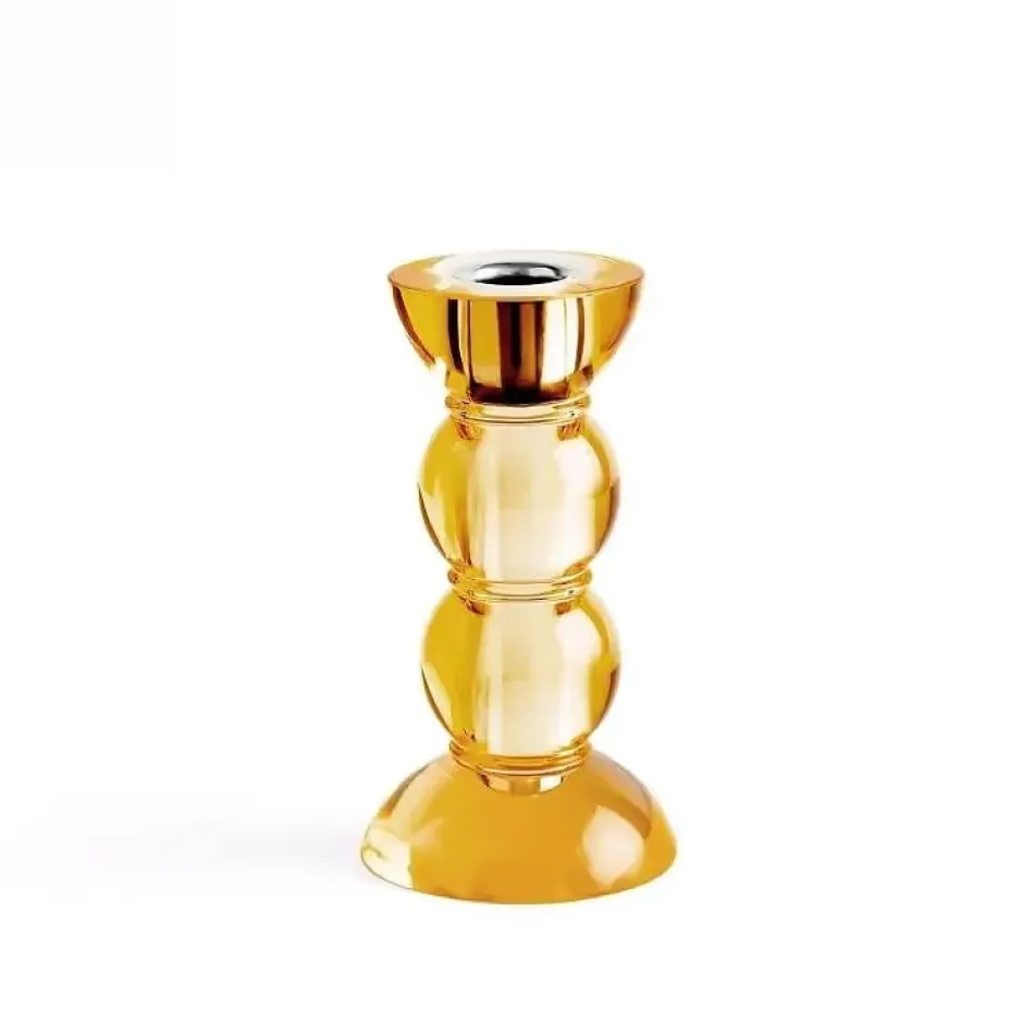 Icy Bobbin Orange Candlestick 14cm