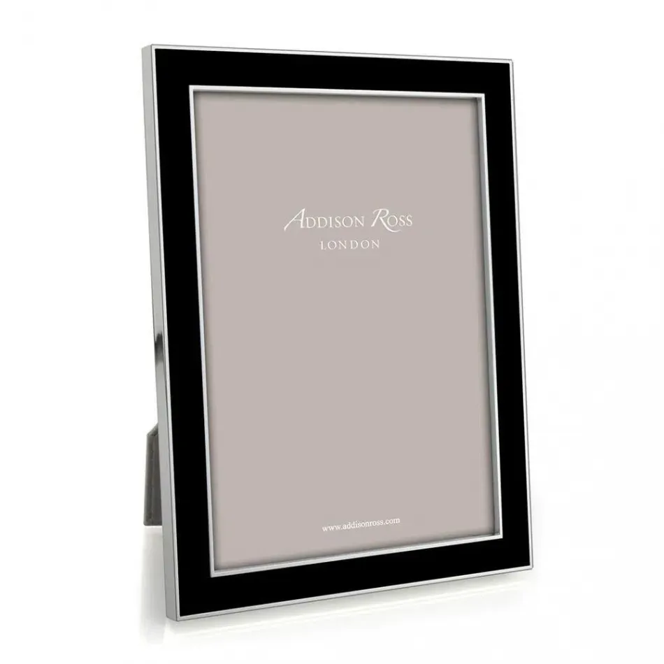 Silver Trim, Black Enamel Picture Frame