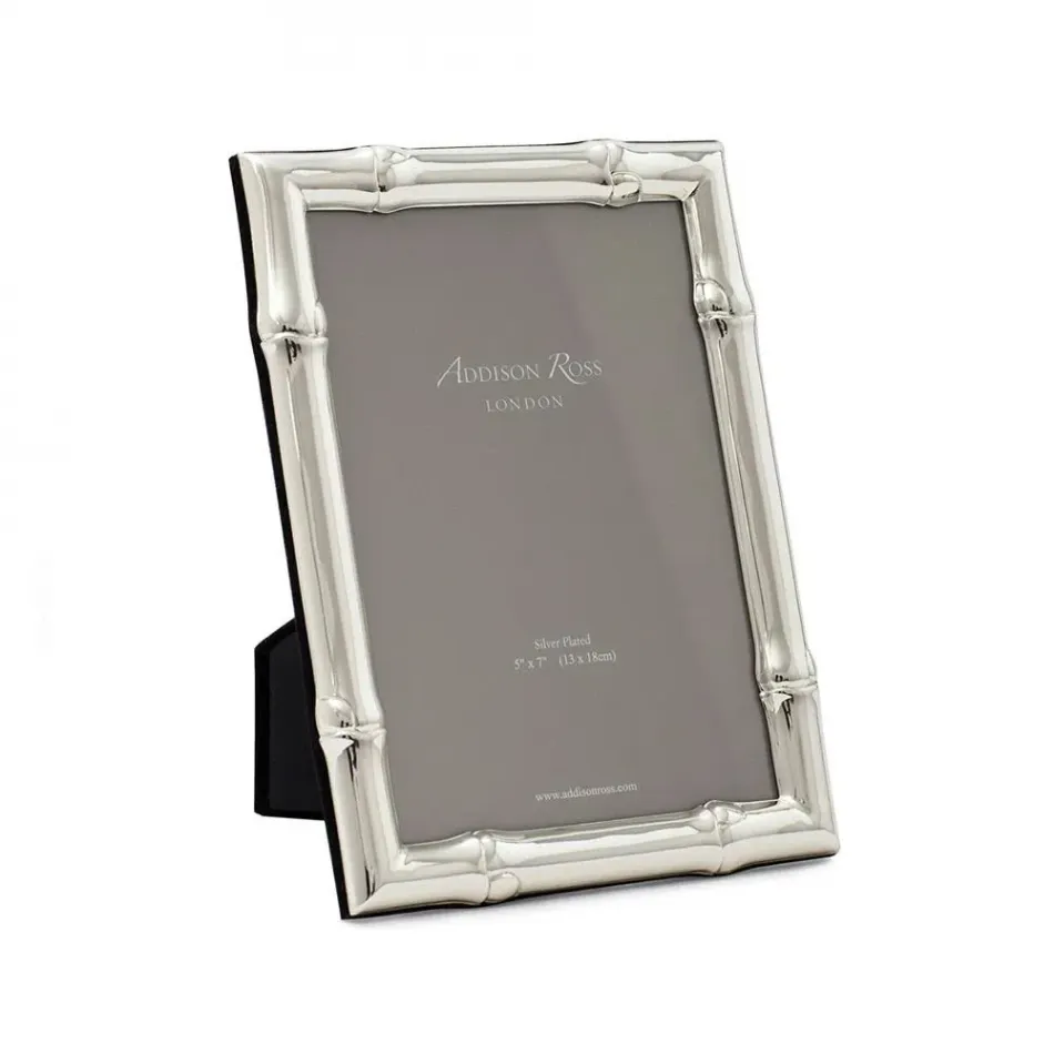 Wide Bamboo Silverplated Picture Frame 8 x 10 in