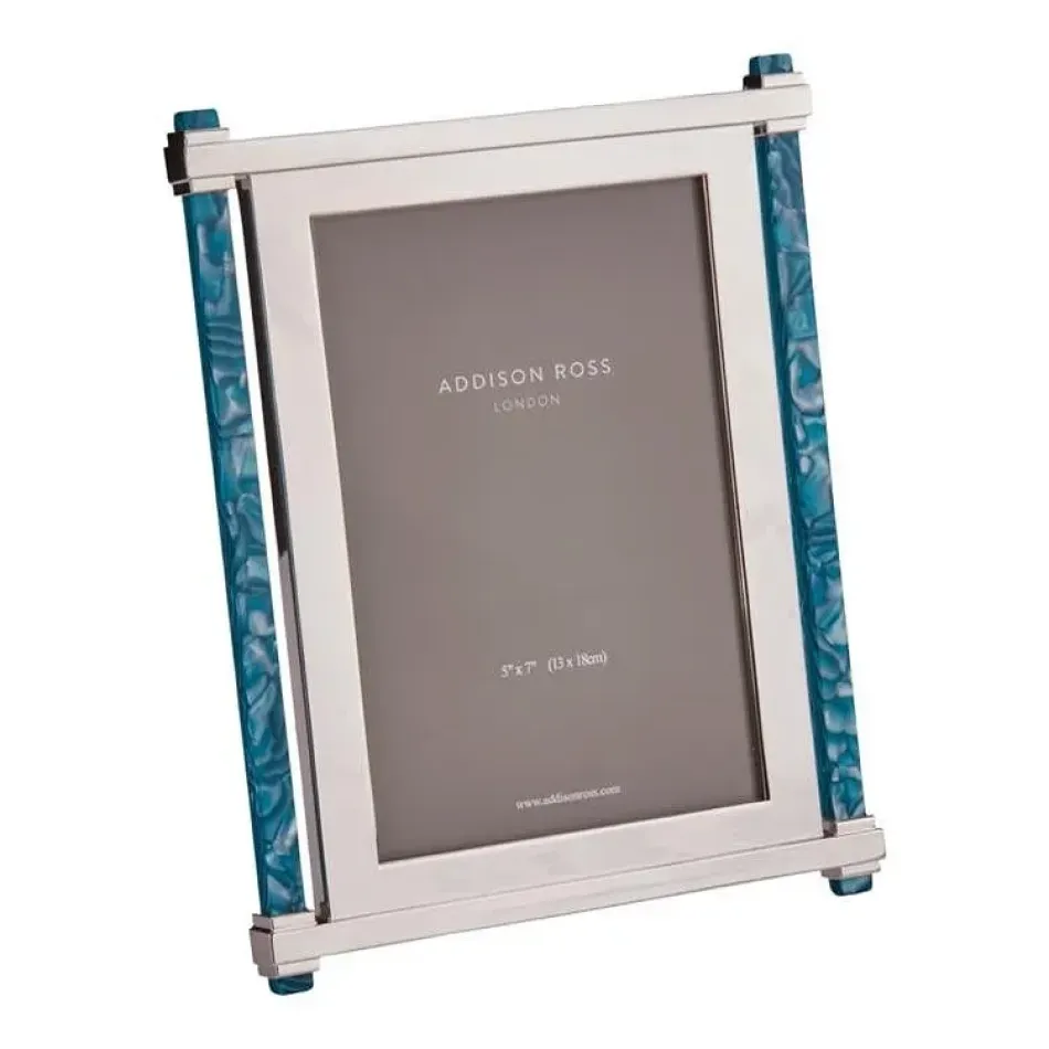 Acrylic Emerald & Silver Photo Frame 5 x 7 in