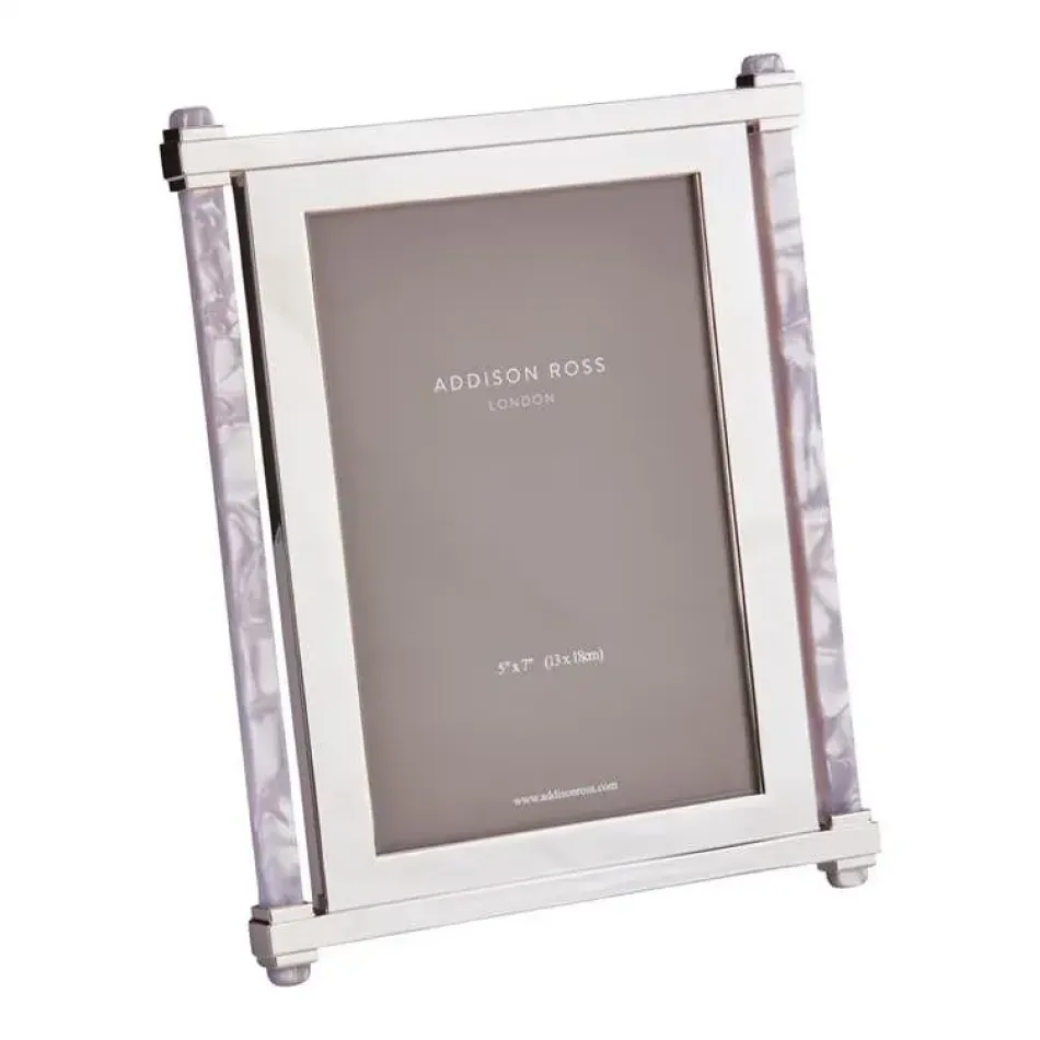 Acrylic Pearl & Silver Photo Frame 5 x 7 in