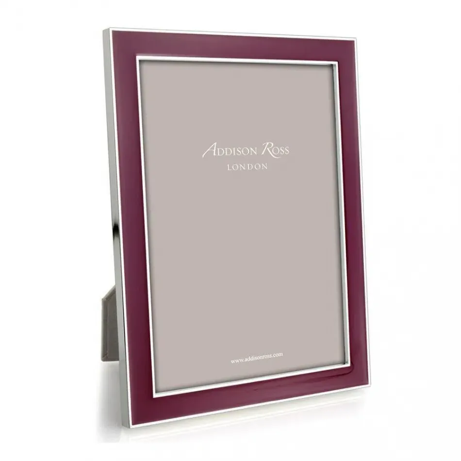 Silver Trim, Plum Enamel Picture Frame
