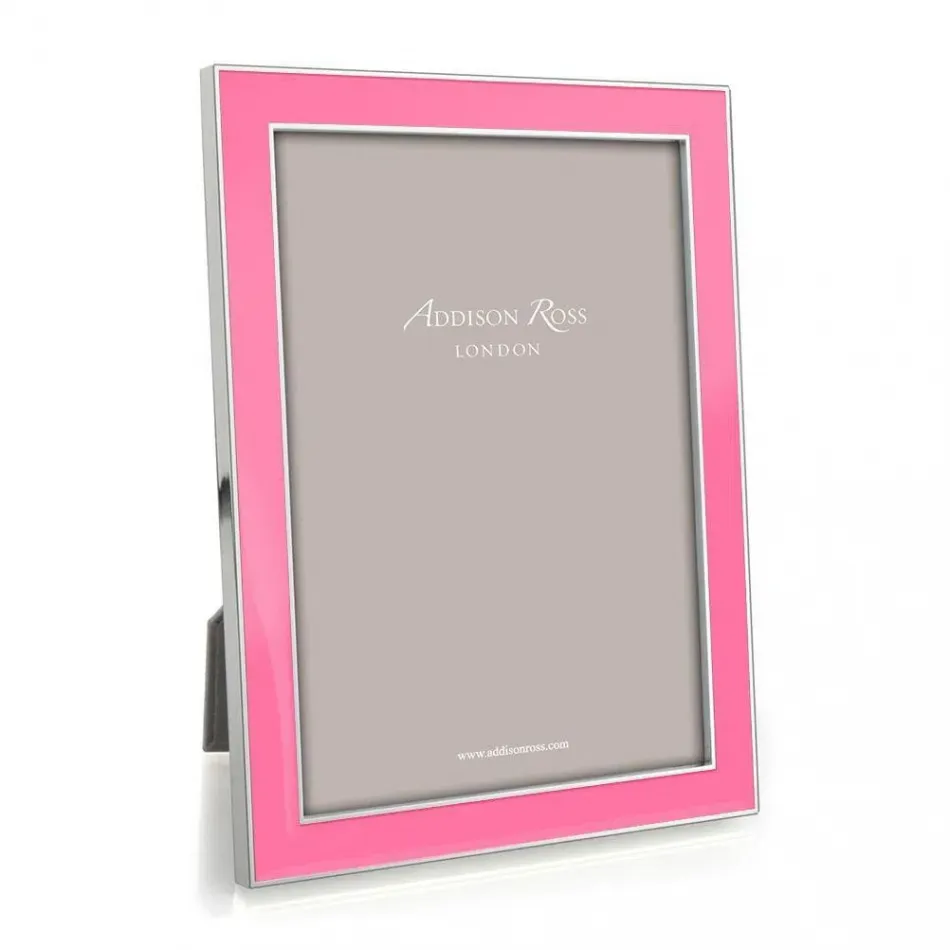 Silver Trim, Electric Pink Enamel Picture Frame