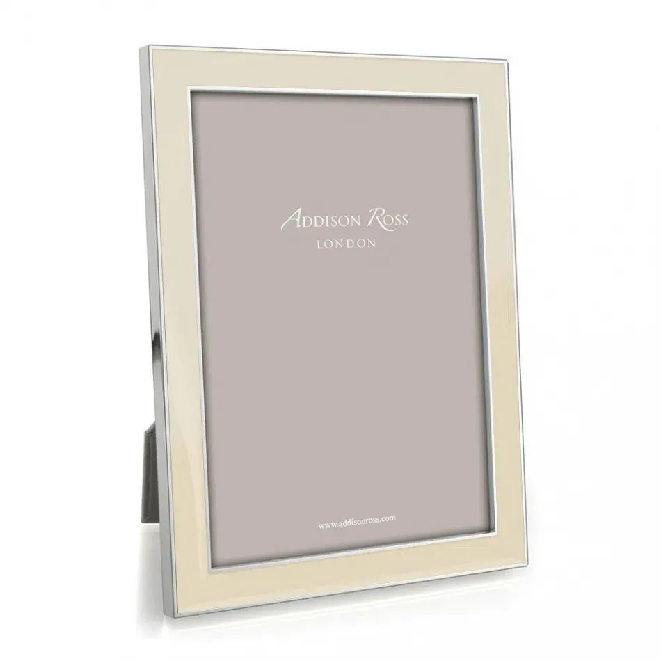 Silver Trim, VaNilla Enamel Picture Frame