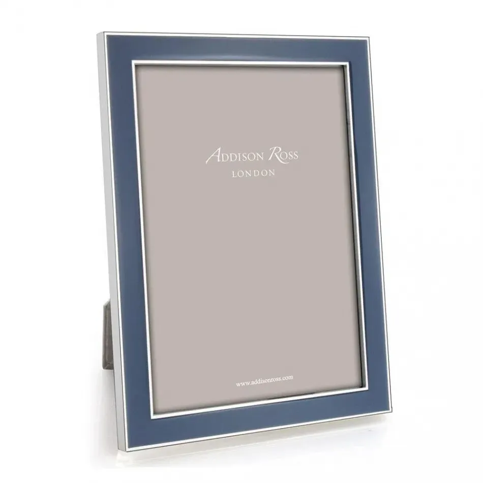 Silver Trim, Denim Enamel Picture Frame 8 x 10 in