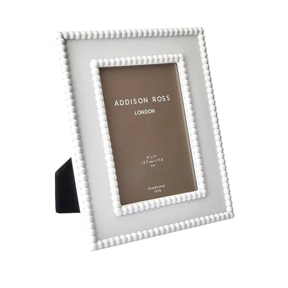 Bobbin White Lacquer Photo Frame 5 x 7 in