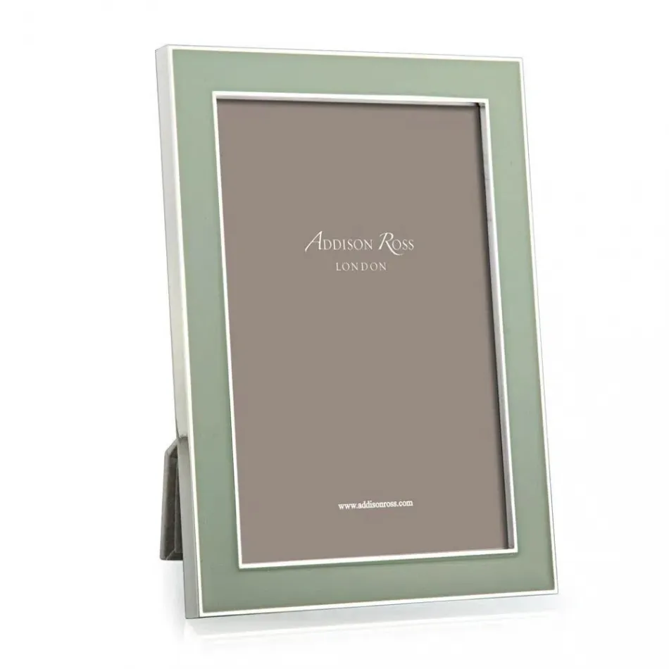Silver Trim, Sage Enamel Picture Frame