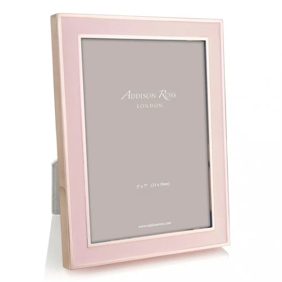 Blush Pink Enamel and Rose Gold Picture Frame 5 x 7 in