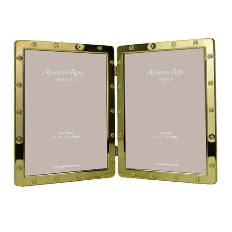 Gold Locket Frame Double 5 x 7 in
