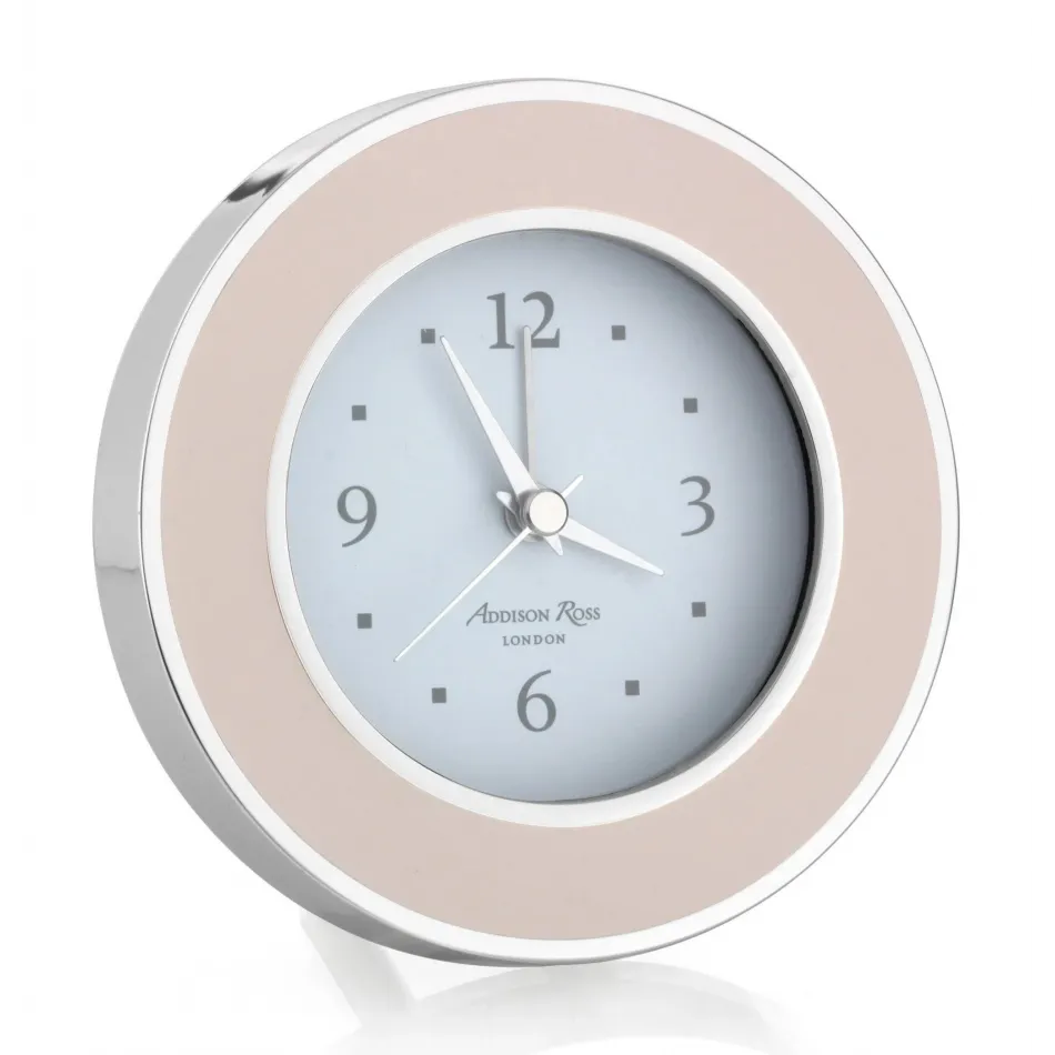 Light Pink & Silver Round Alarm Clock